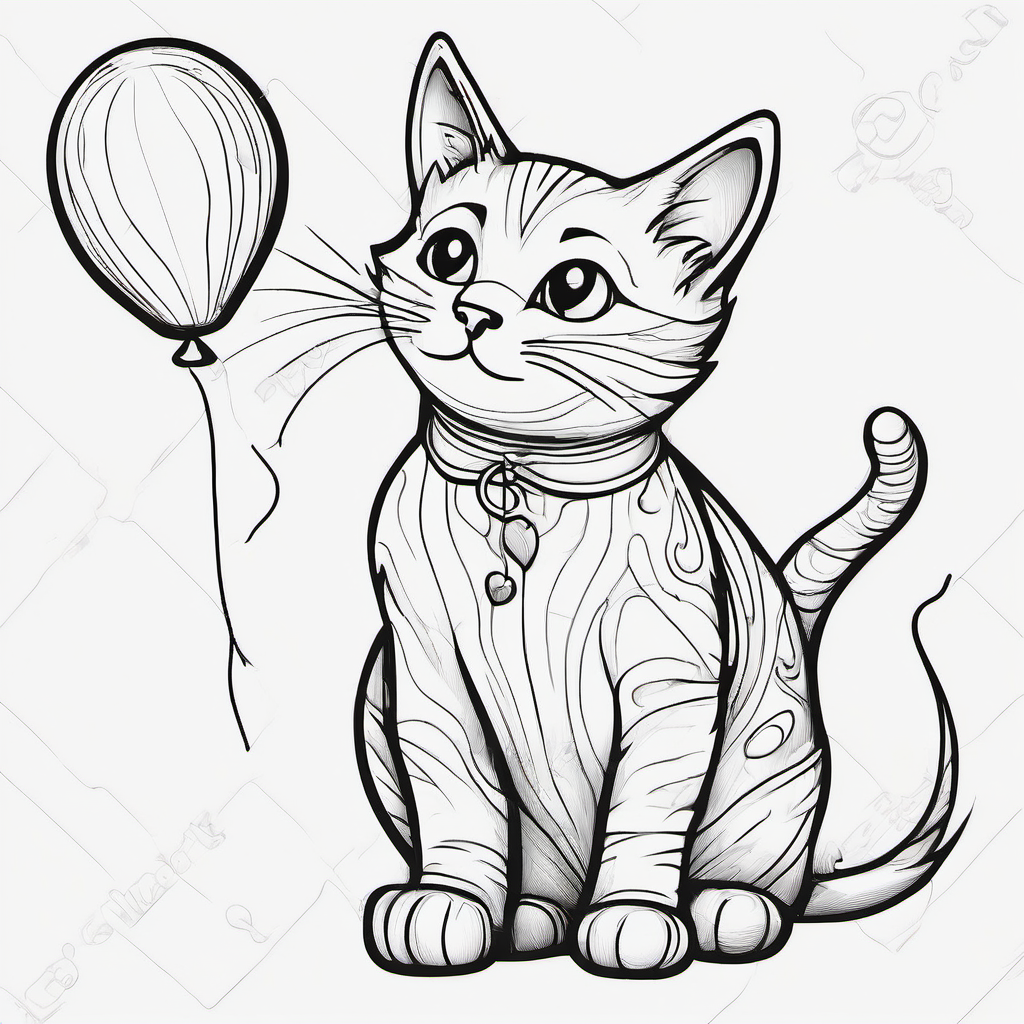 Cute cat with a balloon