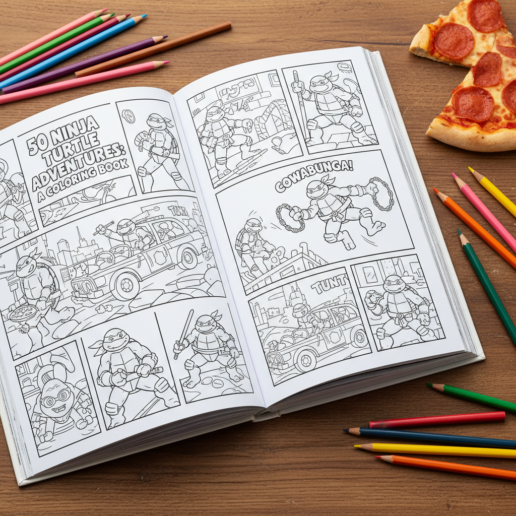 50 pages of ninja turtle coloring pages