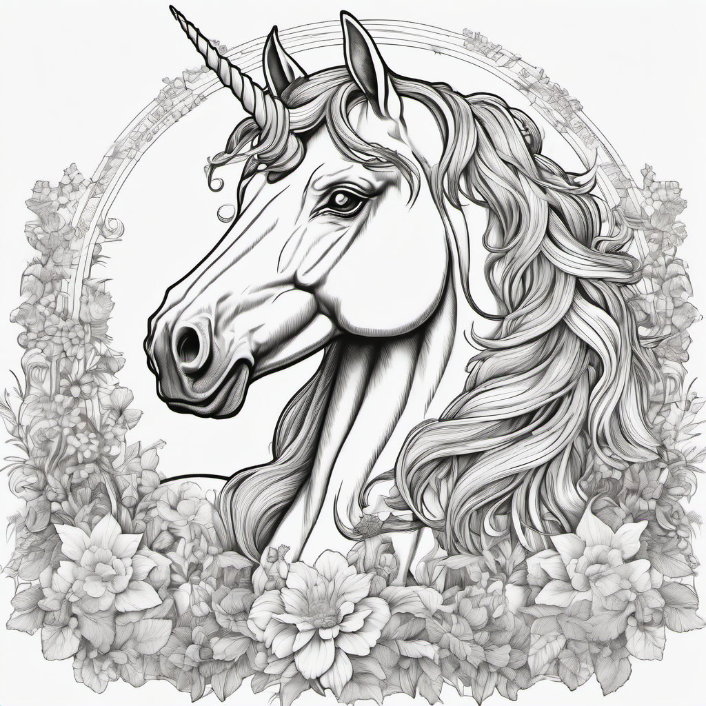 a unicorn in a garden