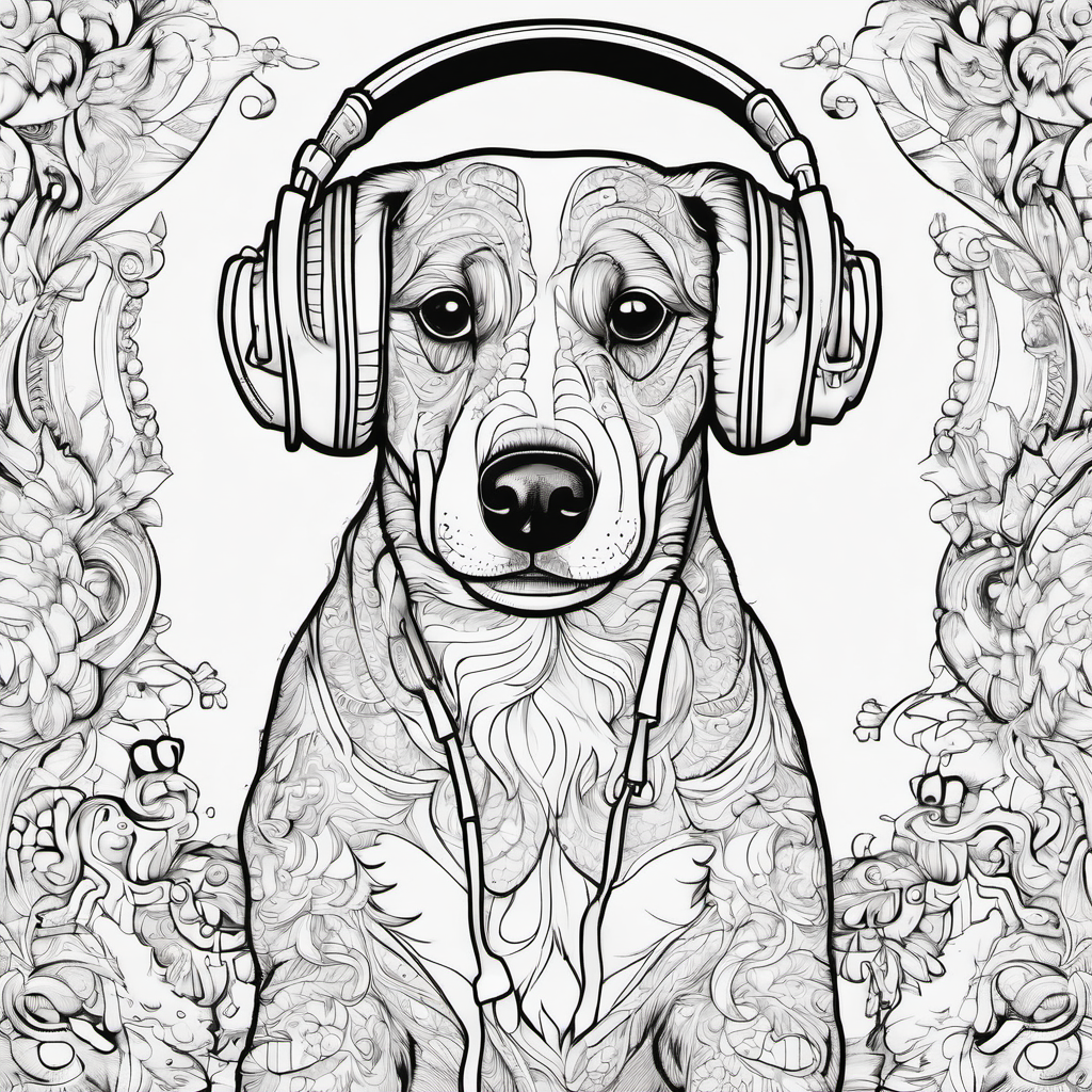 I want a dog wearing headphones